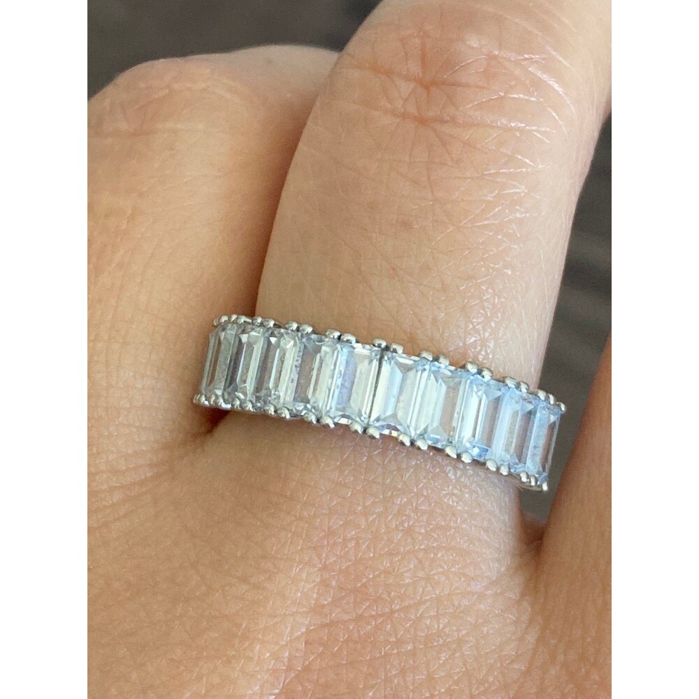 IBB 925 sterling silver baguette cz ring size 7